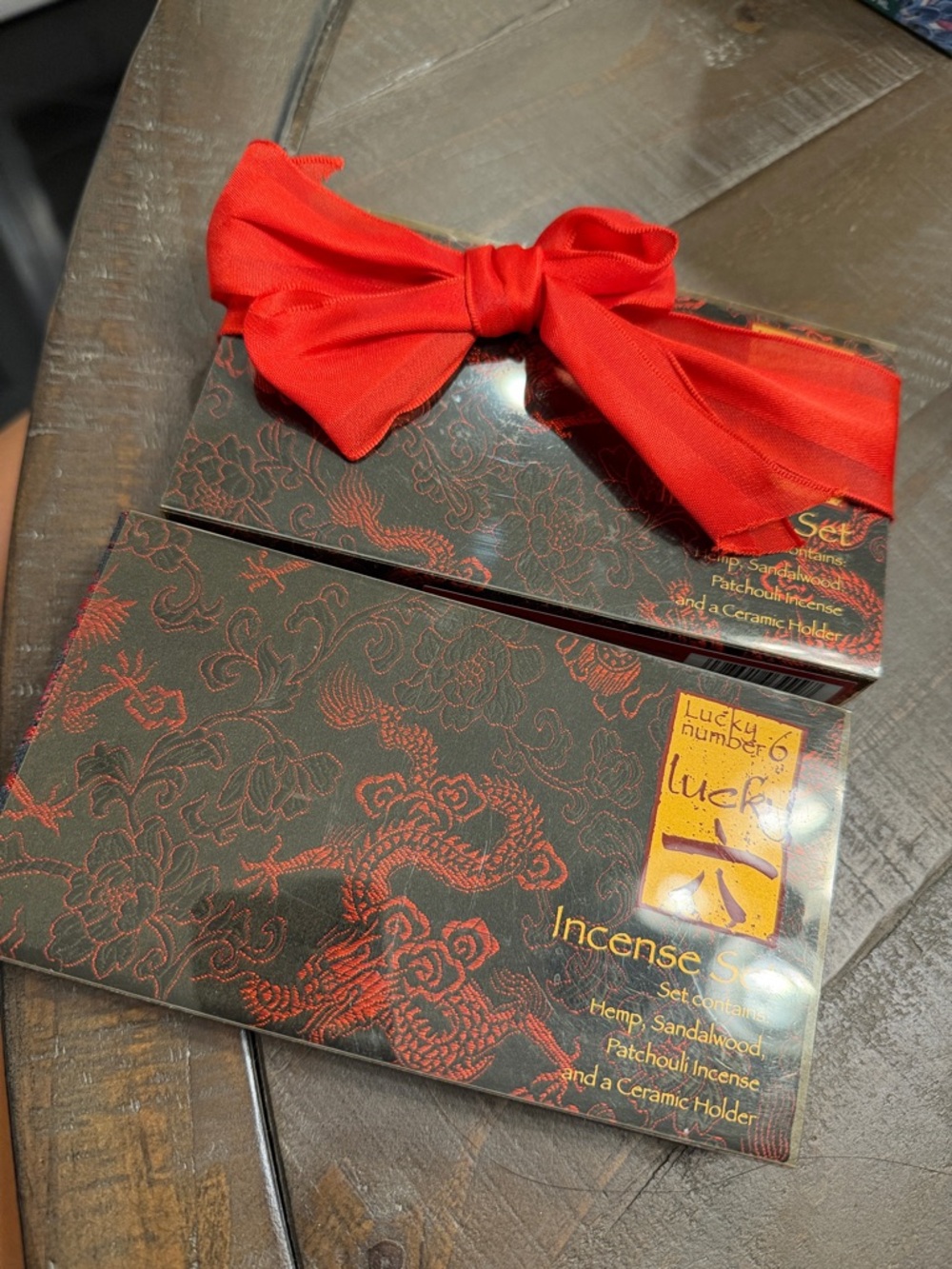 Lucky Brand Red and Black Decorative Incense Gift Set